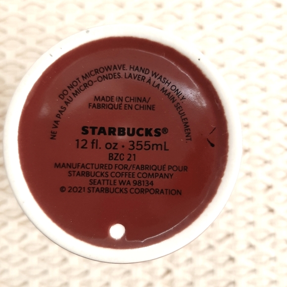 Starbucks Holiday Red Striped Ceramic Tumbler - Picture 6 of 6